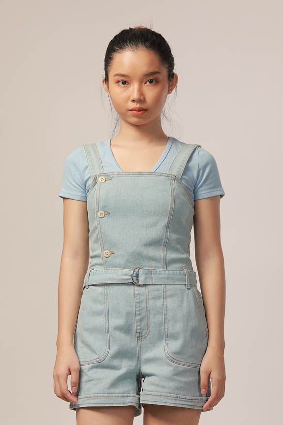 Short jumpsuit clearance denim